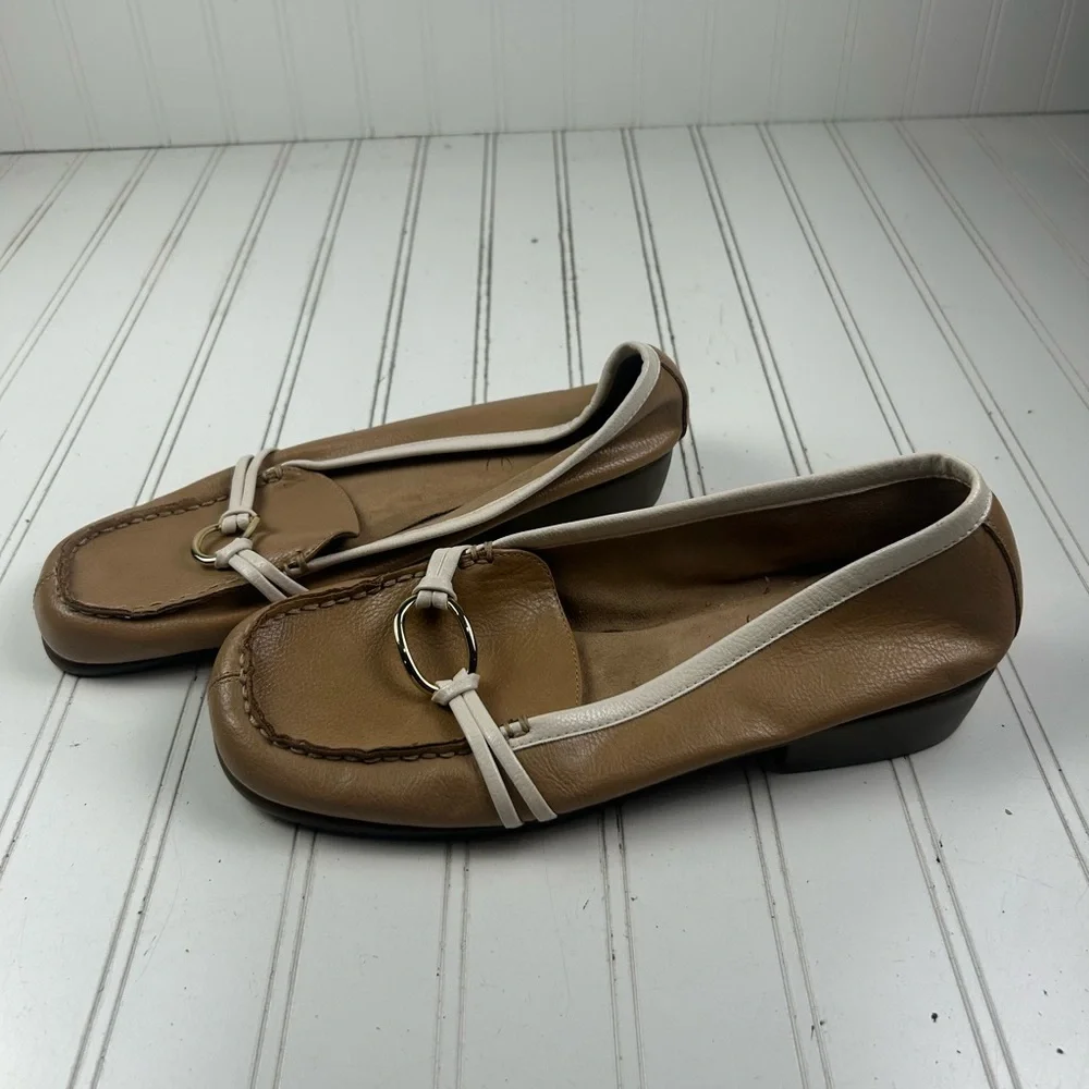 Aerosoles Beige Silver Dubious Slip-on Loafers Womenโs Size 11M - Picture 7 of 11